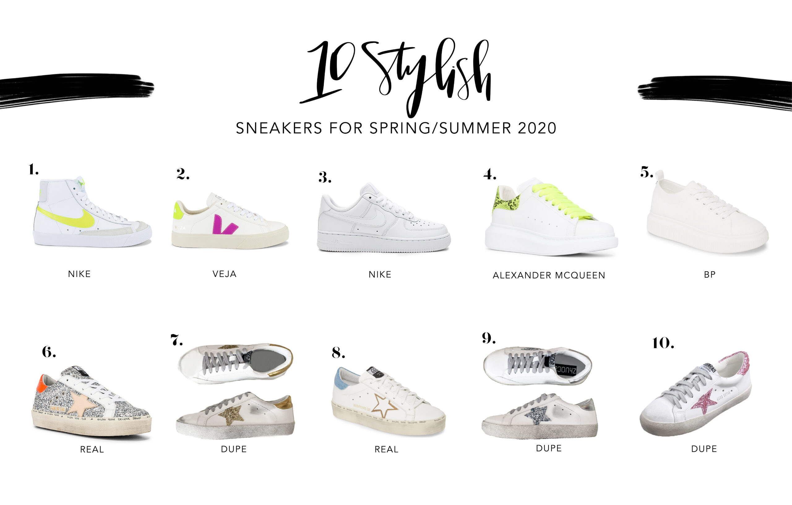 Stylish sneakers for spring and summer
